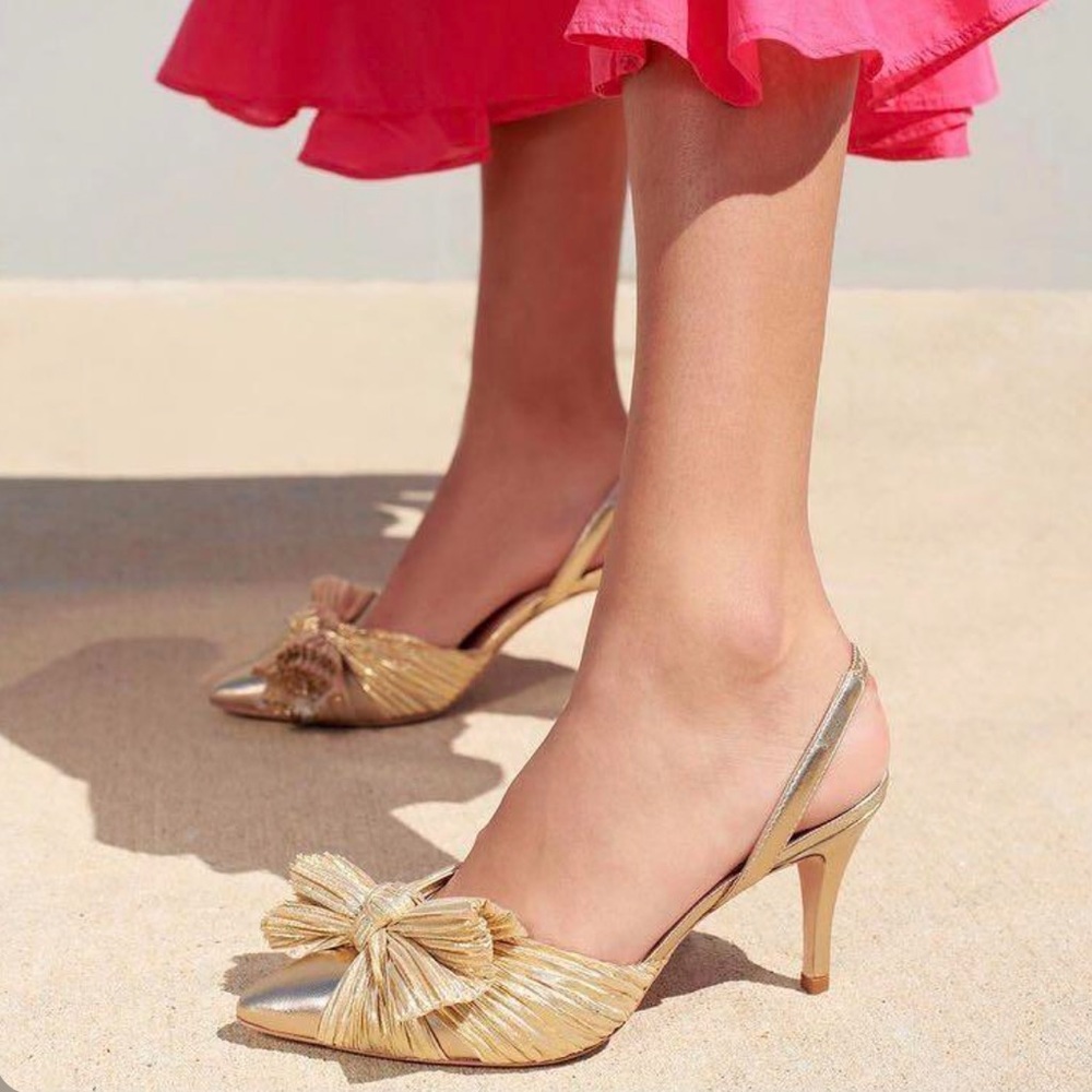 Loeffler Randall Sylvana Slingback Mule Heels in Gold Size 9